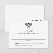 Tennis Love Wedding RSVP Kaartje (Voorkant / Achterkant)