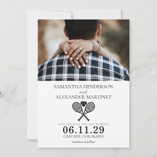 Tennis Love Wedding Save The Date (Voorkant)
