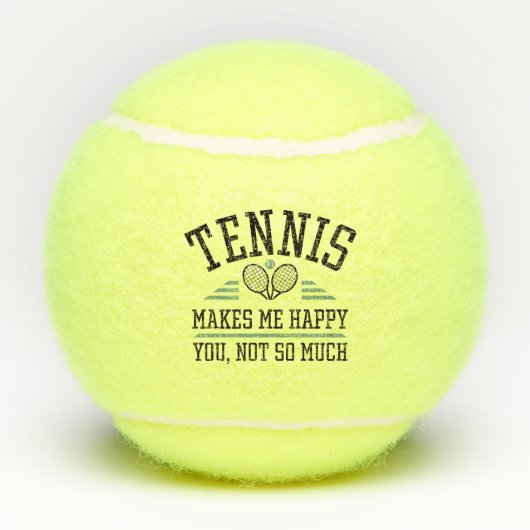 Tennis maakt me blij dat je niet zo veel tennisballen (Achterkant)
