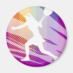 Tennis magneten met vrouw tennisspeler print