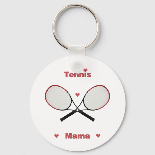 Tennis Mama Hearts Sleutelhanger (Voorkant)