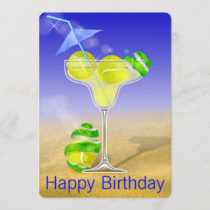 Tennis Margarita Birthday party Kaart