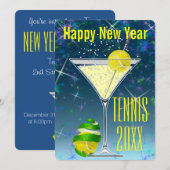 Tennis Martini New Year Kaart (Voorkant / Achterkant)