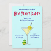 Tennis Martini New Year Kaart (Achterkant)