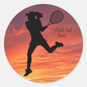 Tennis Meisje Speler Vrouwen Tennis Ronde Sticker