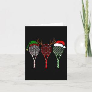 Tennis Merry Chistmas 3 Tennis Racket Kerstmis Kaart