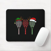 Tennis Merry Chistmas 3 Tennis Racket Kerstmis Muismat (Met muis)