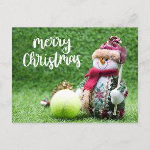 Tennis Merry Kerstmis met Snowman Briefkaart