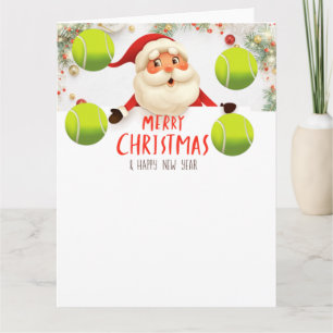 Tennis Merry Kerstmis met tennisball Holiday Kaart