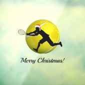 Tennis Merry-kersttekstspeler & Santa Hat Raamsticker (Vel 3)
