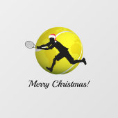 Tennis Merry-kersttekstspeler & Santa Hat Raamsticker (Vel)