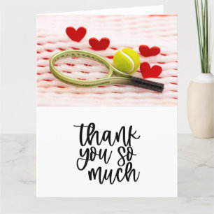 Tennis met racket en ballen bedankkaart