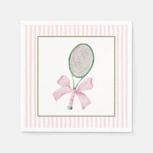 Tennis met roze streep servet