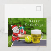 Tennis met Santa Claus Prettige feestdagen op spel Briefkaart (Voorkant / Achterkant)