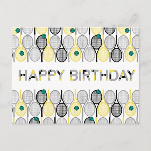 Tennis moderne Carte postale Anniversaire (Devant)