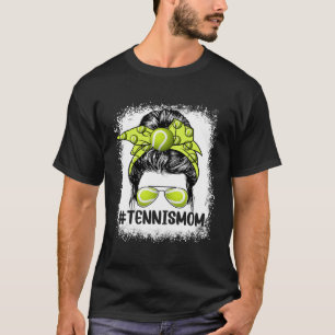 Tennis Moeder Bril Messy Bun Vrouwen Leuke Moeders T-shirt