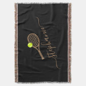 Tennis Monogram Persoonlijke naam Deken (Voorkant Verticaal)