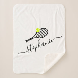 Tennis Monogram Persoonlijke naam Sherpa Deken