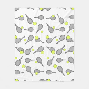 Tennis Naadloos Patroon - Racket en Bal  Fleece Deken