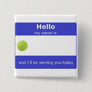 Tennis Name Tag Button