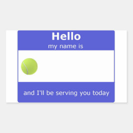 Tennis Name Tag Sticker