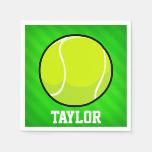 Tennis; Neon Green Stripes Servetten