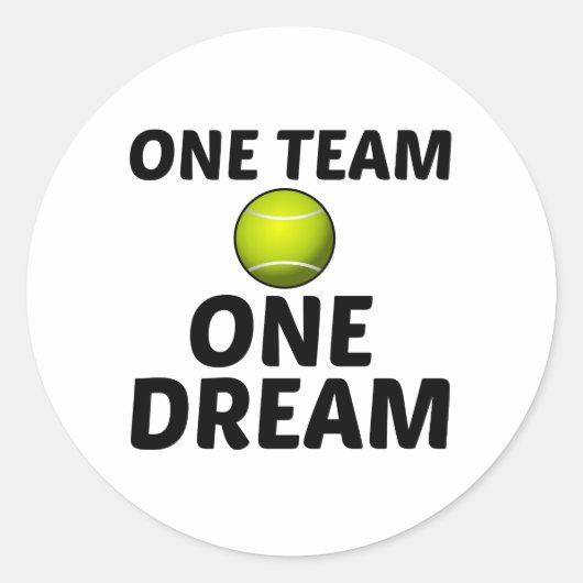 TENNIS ONE TEAM ONE DREAM FUN RONDE STICKER (Voorkant)