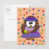 tennis-owl girl briefkaart (Voorkant / Achterkant)