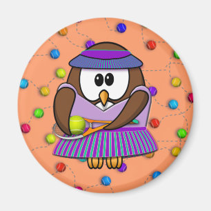 tennis owl - girl magneet
