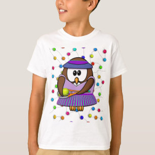 tennis-owl girl t-shirt