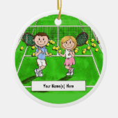 Tennis Paar Keramisch Ornament (Voorkant)