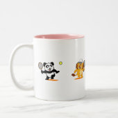Tennis Panda en Lion Tweekleurige Koffiemok (Links)
