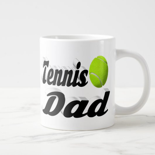 Tennis Papa demi-texte Géant Café Mug (Droite)