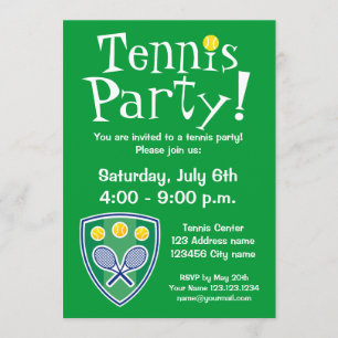 Tennis-partijuitnodigingen voor Birthday of BBQ Kaart