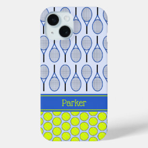 Tennis patroon aangepaste naam blauw