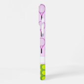 Tennis patroon aangepaste naam roze groen iPhone hoesje (Linkerkant)
