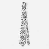 Tennis Pattern Black & White Vaderdag Dad Cool Stropdas (Voorkant)