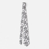 Tennis Pattern Black & White Vaderdag Dad Cool Stropdas (Achterkant)