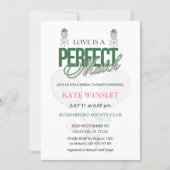 Tennis "Perfecte Match" Bruidsdiner Uitnodiging (Voorkant)