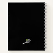 Tennis Personalized Girly Script Monogram Notitieboek (Achterkant)