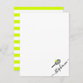Tennis Personalized Name Script Monogram Notitiekaartje (Voorkant / Achterkant)