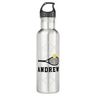 Tennis Personalized Silver Gray Waterfles