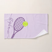 Tennis Personnalisé Filles Nom du script Purple (Serviette à main)