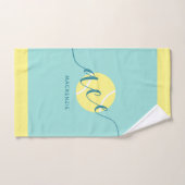 Tennis personnalisé Sport serviette Turquoise main (Serviette à main)