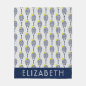 Tennis Persoonlijke naam of monogram Fleece Deken (Voorkant)