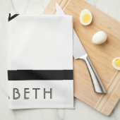 Tennis Persoonlijke naam of monogram Theedoek (Quarter Fold)