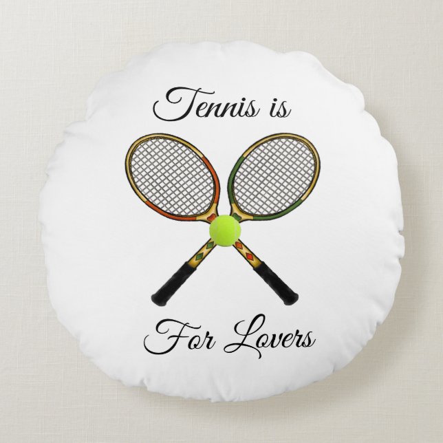 Tennis Pillow (Ronde) Rond Kussen (Voorkant)