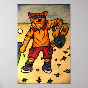 Tennis Ping-Pong Cat Poster