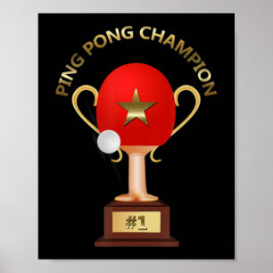 Tennis Ping Pong Champion Trophy Poster