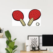 Tennis Ping Pong Poster (Thuiskantoor)
